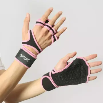 Pink Workout Gloves for Women with Wrist Wraps