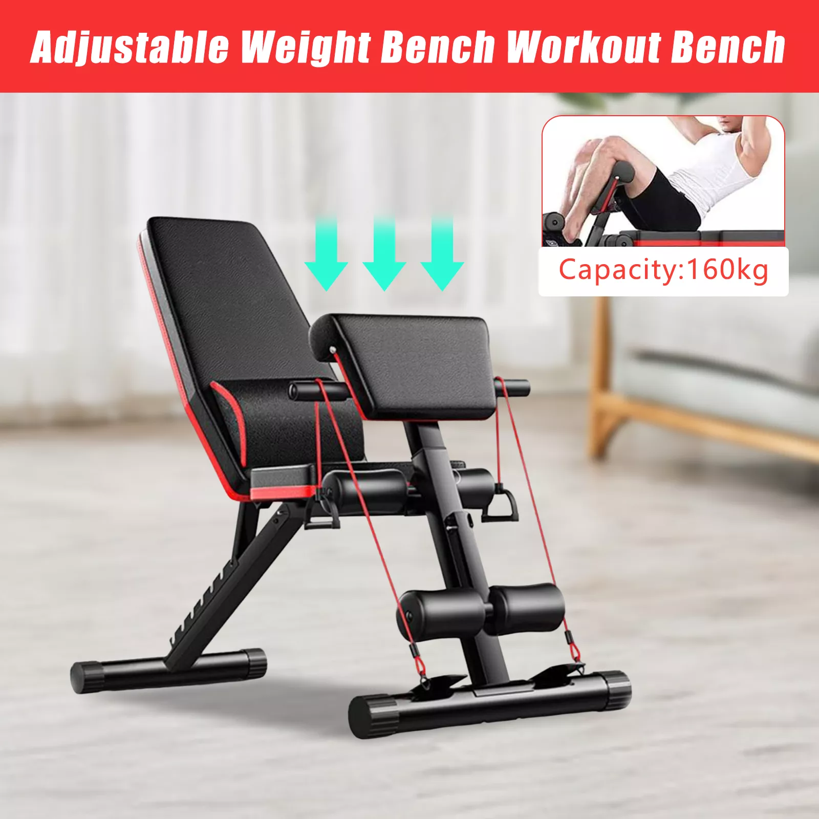 Adjustable Weight Bench - Full Body Workout & Foldable Incline Decline Exercise Bench - Image 6