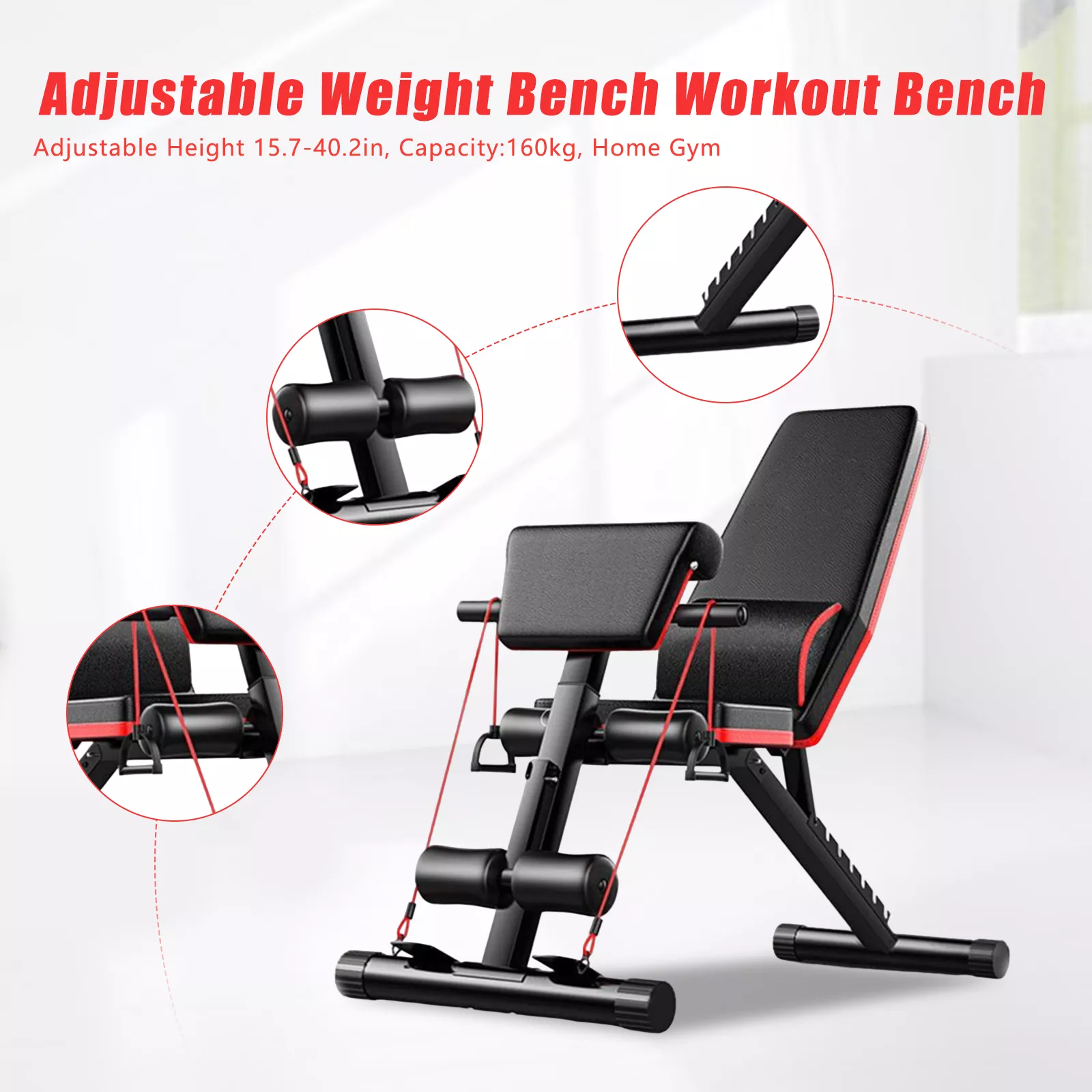 Adjustable Weight Bench - Full Body Workout & Foldable Incline Decline Exercise Bench - Image 5