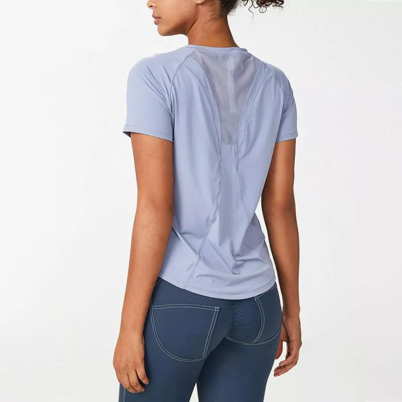 Nude Mesh Breathable Yoga Top – Quick-Dry Short Sleeve Gym & Training Shirt - Image 4