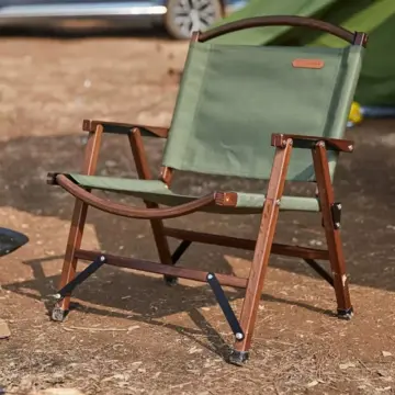 Portable Oak Wood Folding Camping Chair