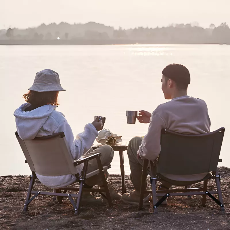 Portable Oak Wood Folding Camping Chair - Image 4
