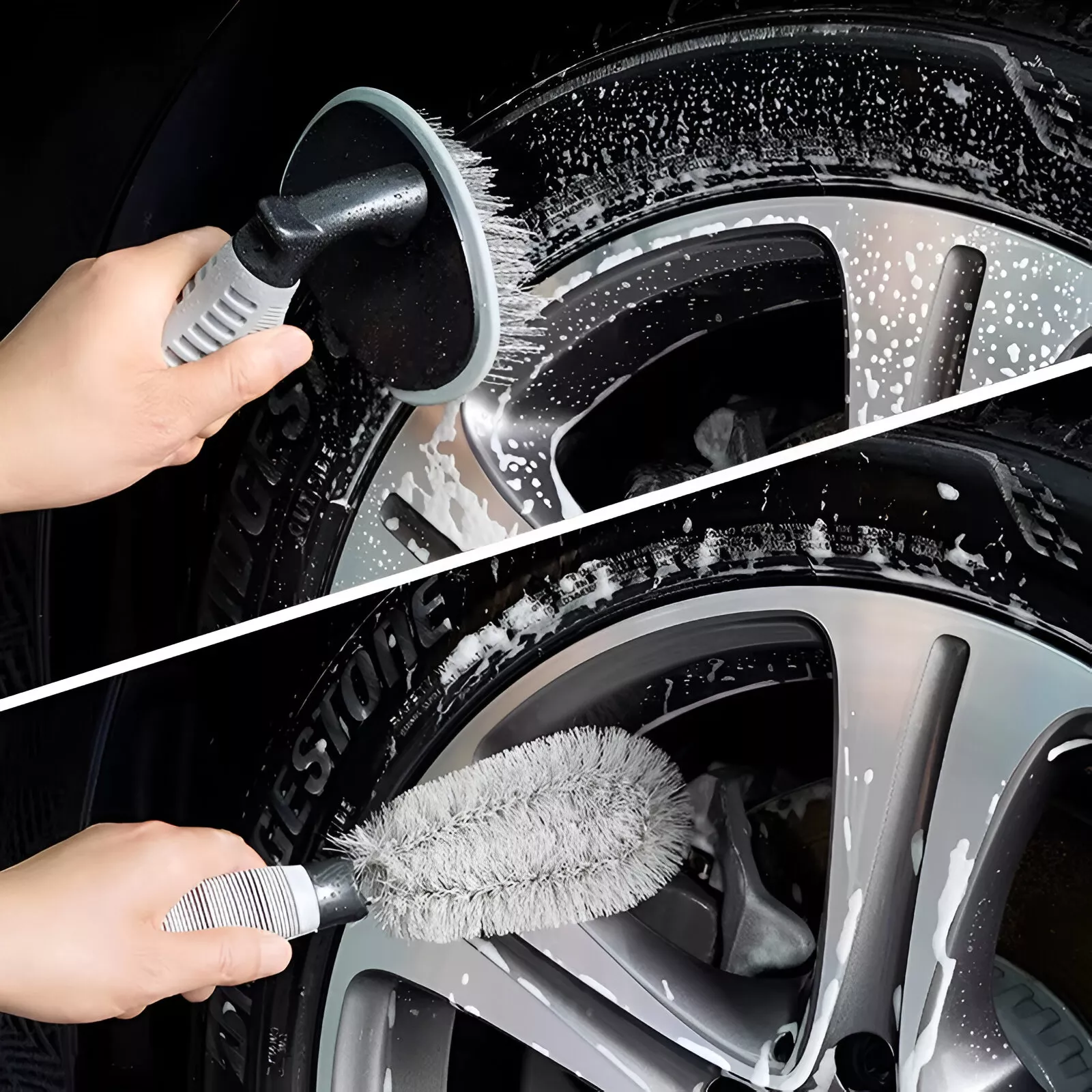 Strong Decontamination Car Tire Brush for Hub & Wheel Cleaning - Image 3
