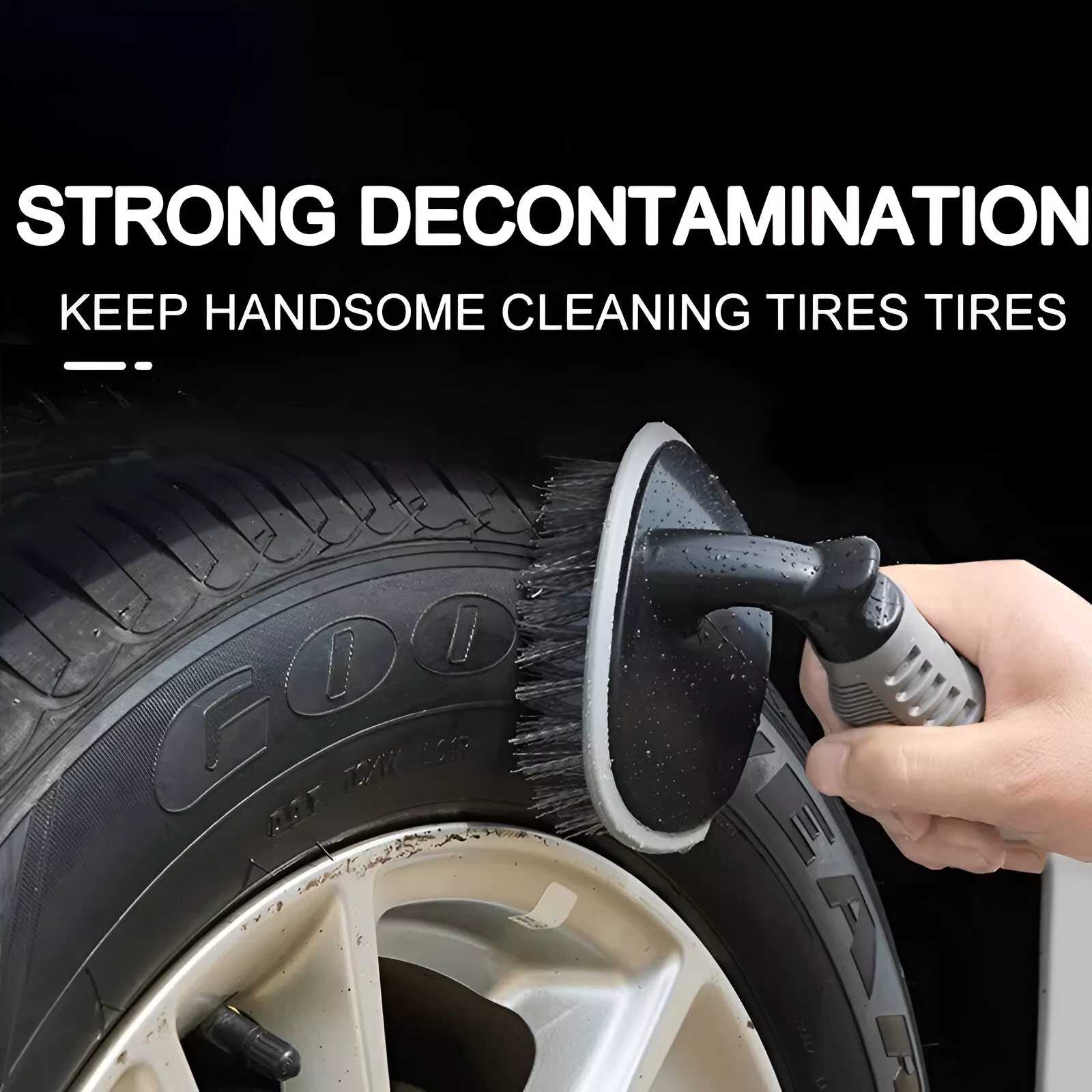 Strong Decontamination Car Tire Brush for Hub & Wheel Cleaning - Image 2