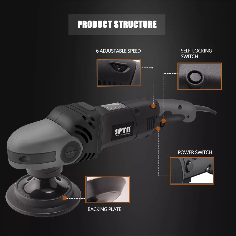 5-Inch Rotary Car Polishing Machine 1380W with Speed Control & Pads - Image 3