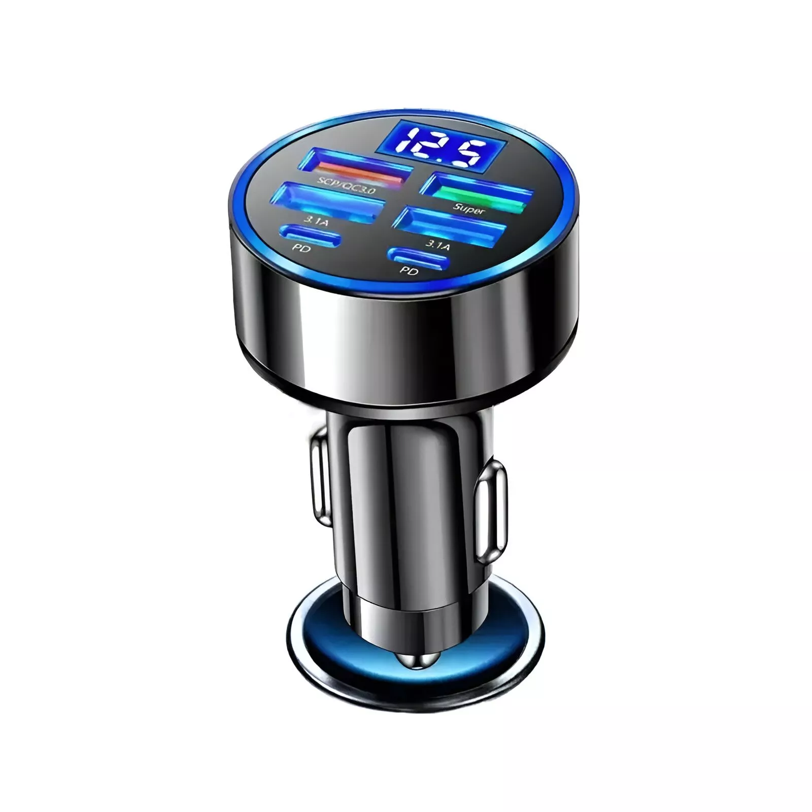 6-in-1 Dual PD USB C Car Charger Adapter