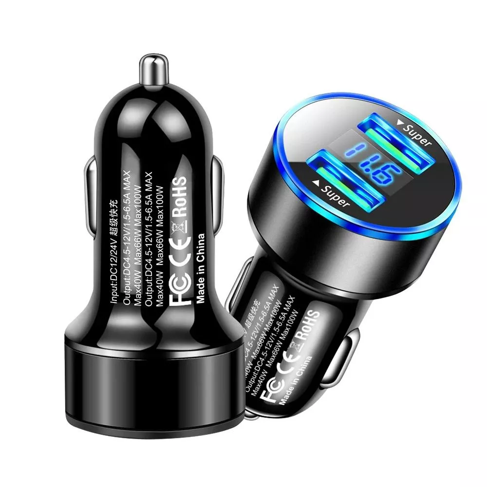 200W Dual USB Car Charger with Fast Charging