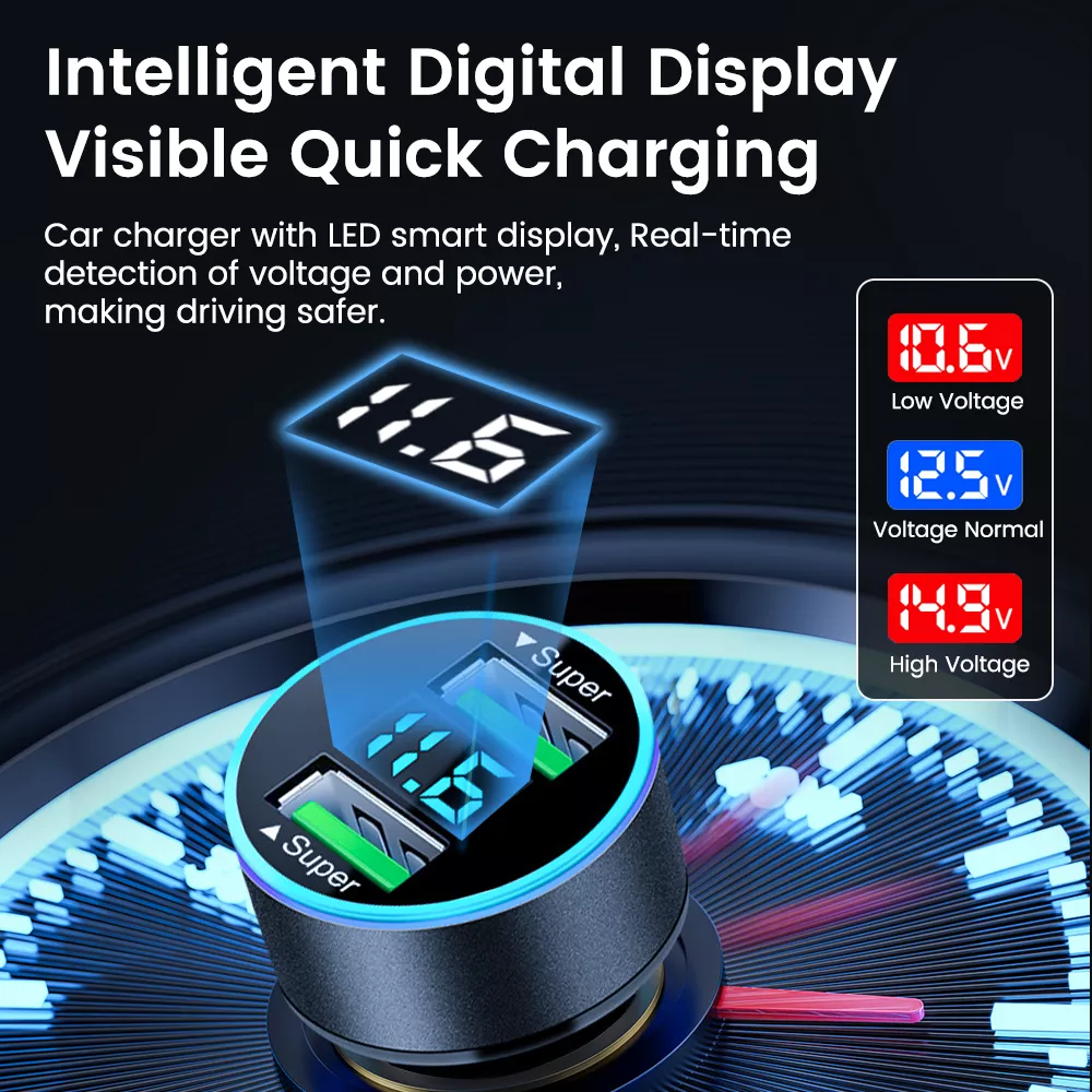 200W Dual USB Car Charger with Fast Charging - Image 4