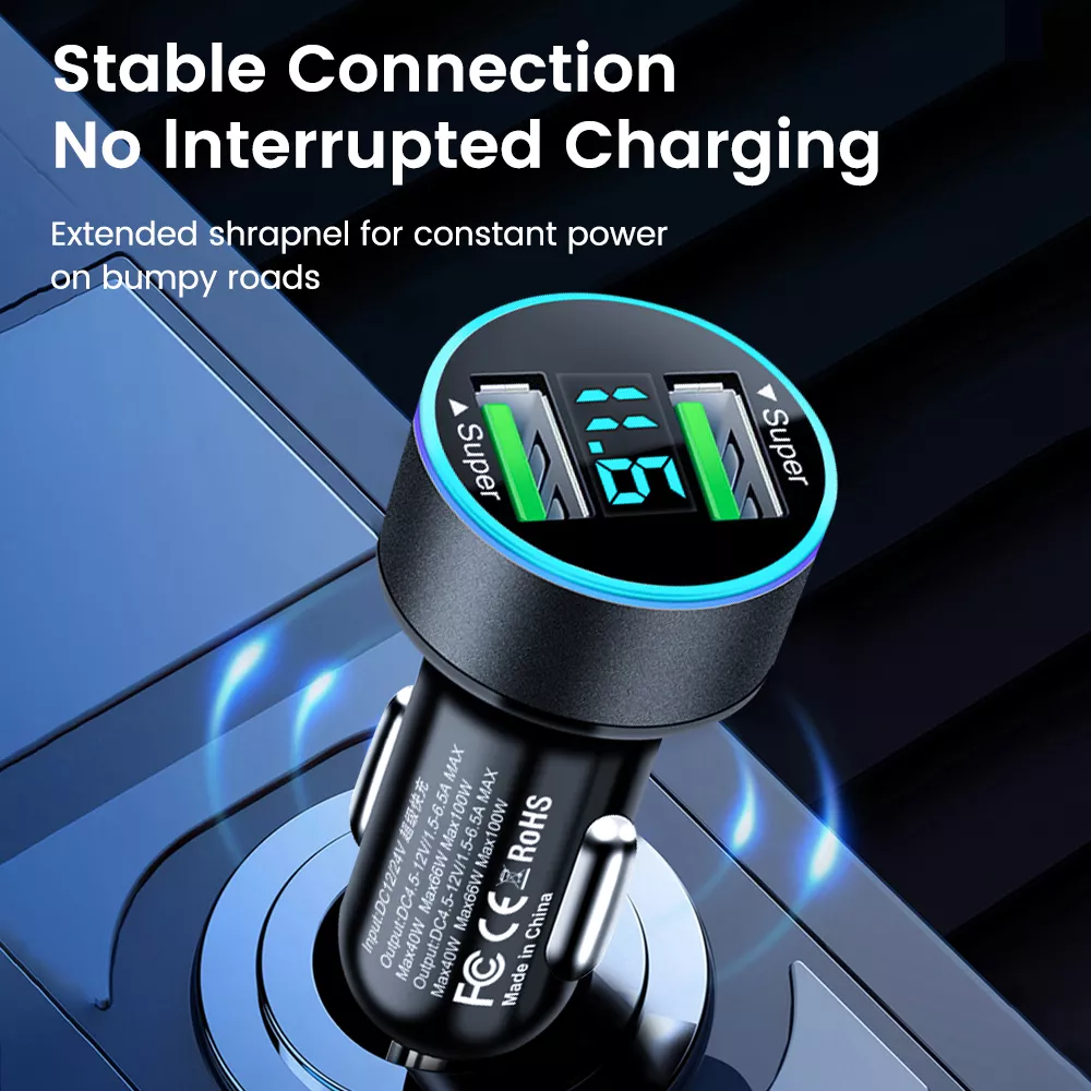 200W Dual USB Car Charger with Fast Charging - Image 5
