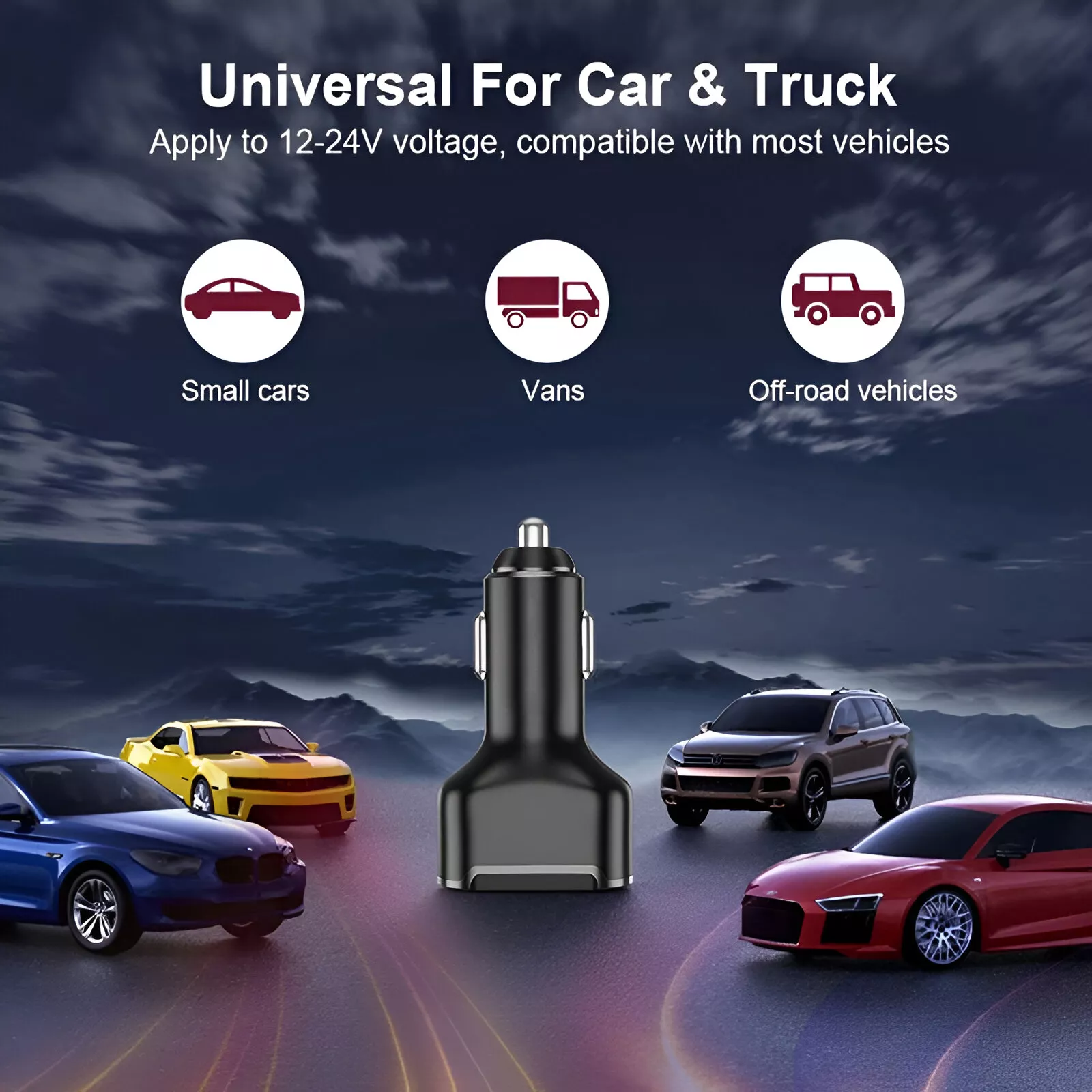 65W 3-Port PD Car Charger Fast Charging Mobile Phone Adapter - Image 5