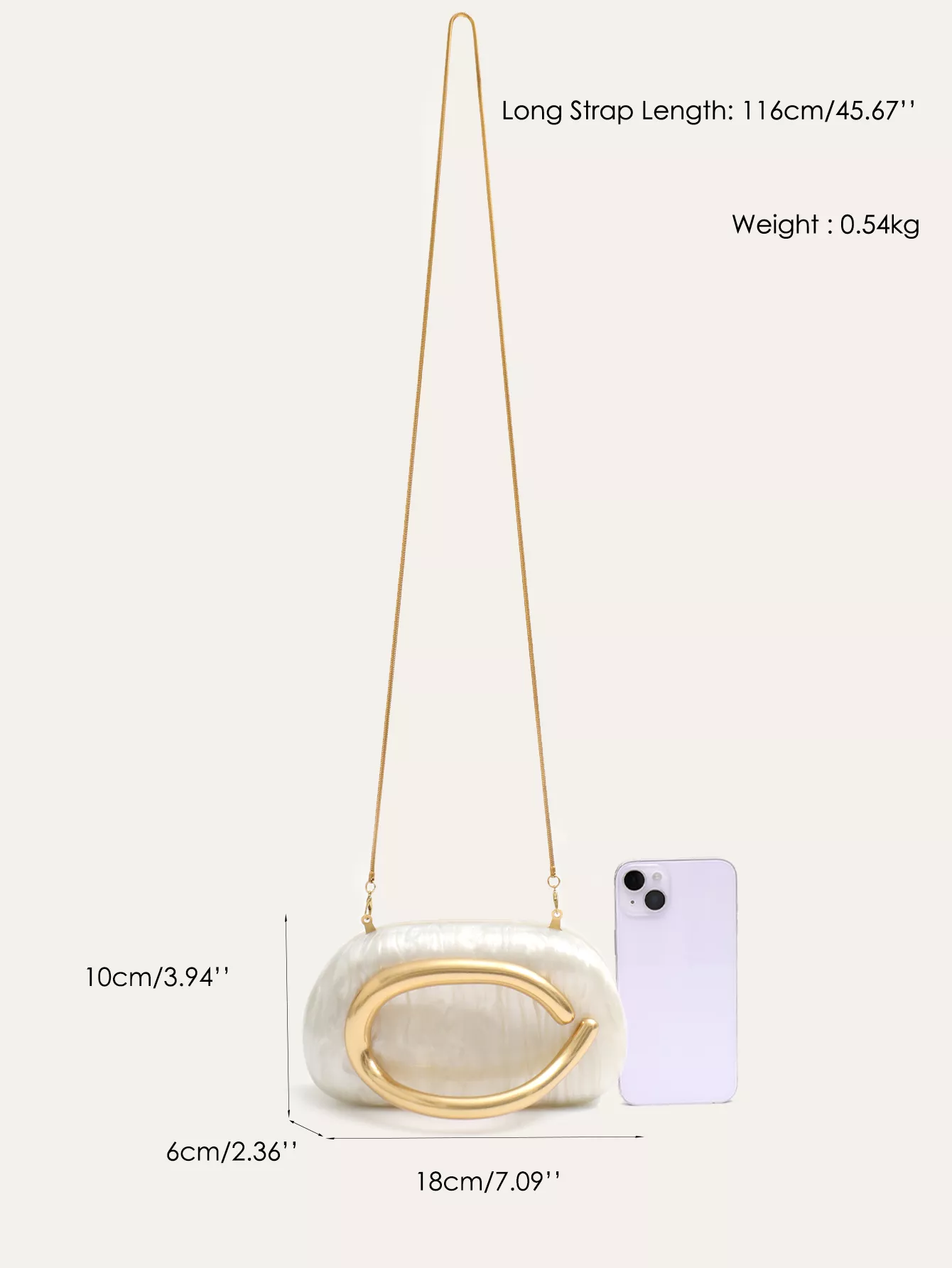 Luxury Acrylic Evening Clutch with Metal Chain Handle - Image 5