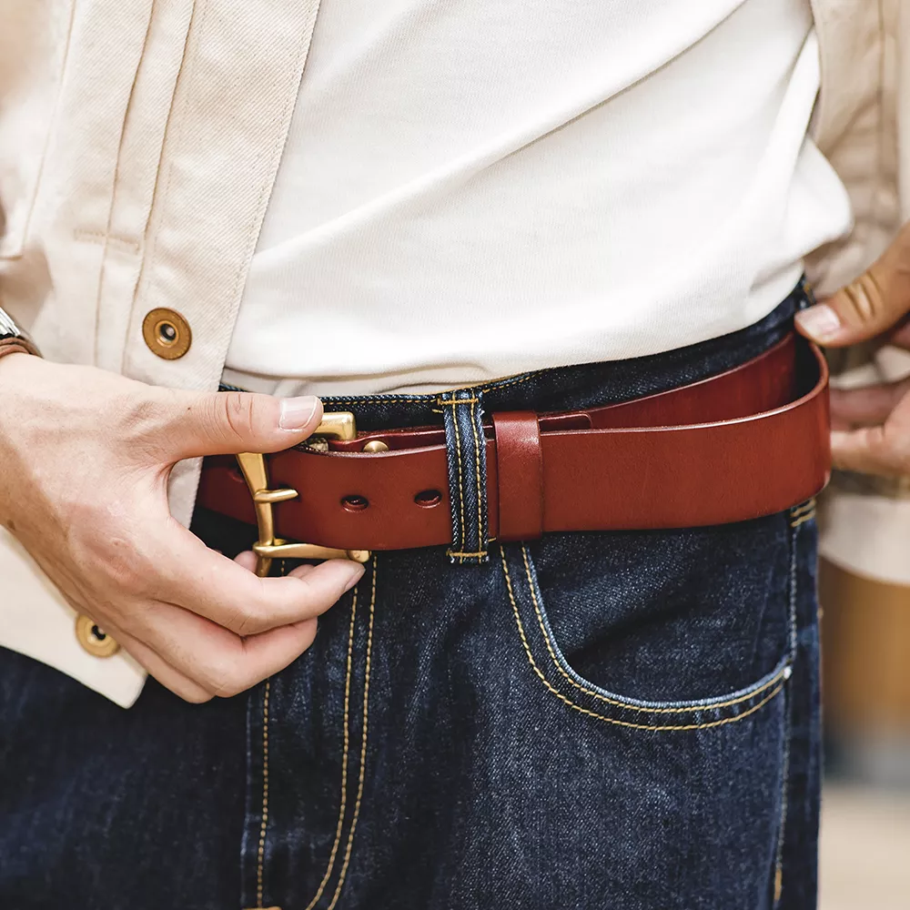 Vintage Handmade Cowhide Belt for Men - Image 4