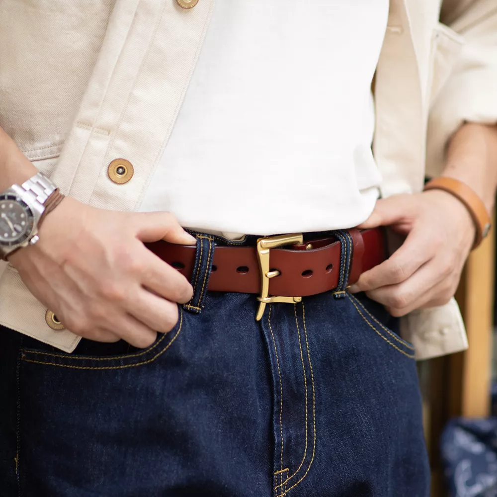Vintage Handmade Cowhide Belt for Men - Image 3