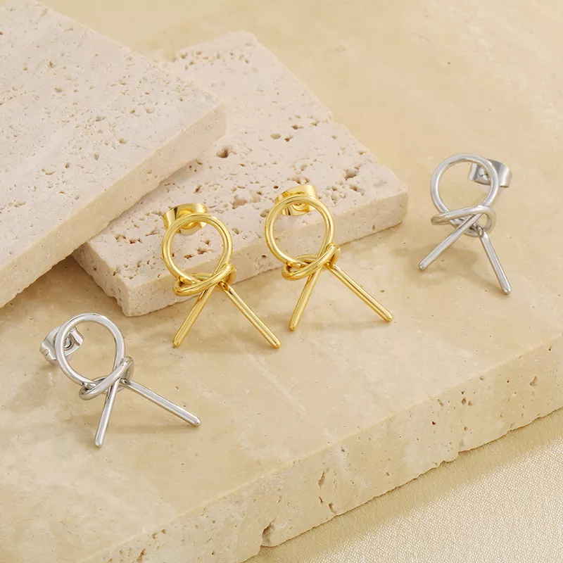 Hollowed Out Stainless Steel Earrings for Women - Image 3