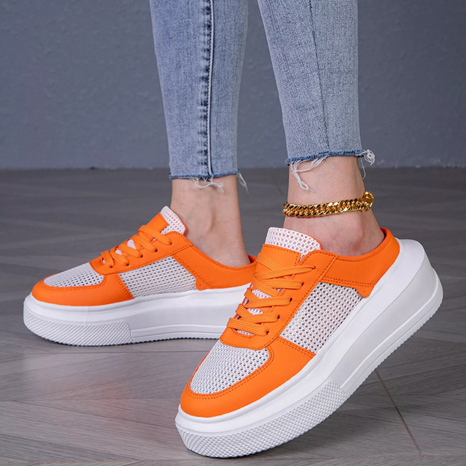 Women's Breathable Mesh Half Sneakers - Image 3