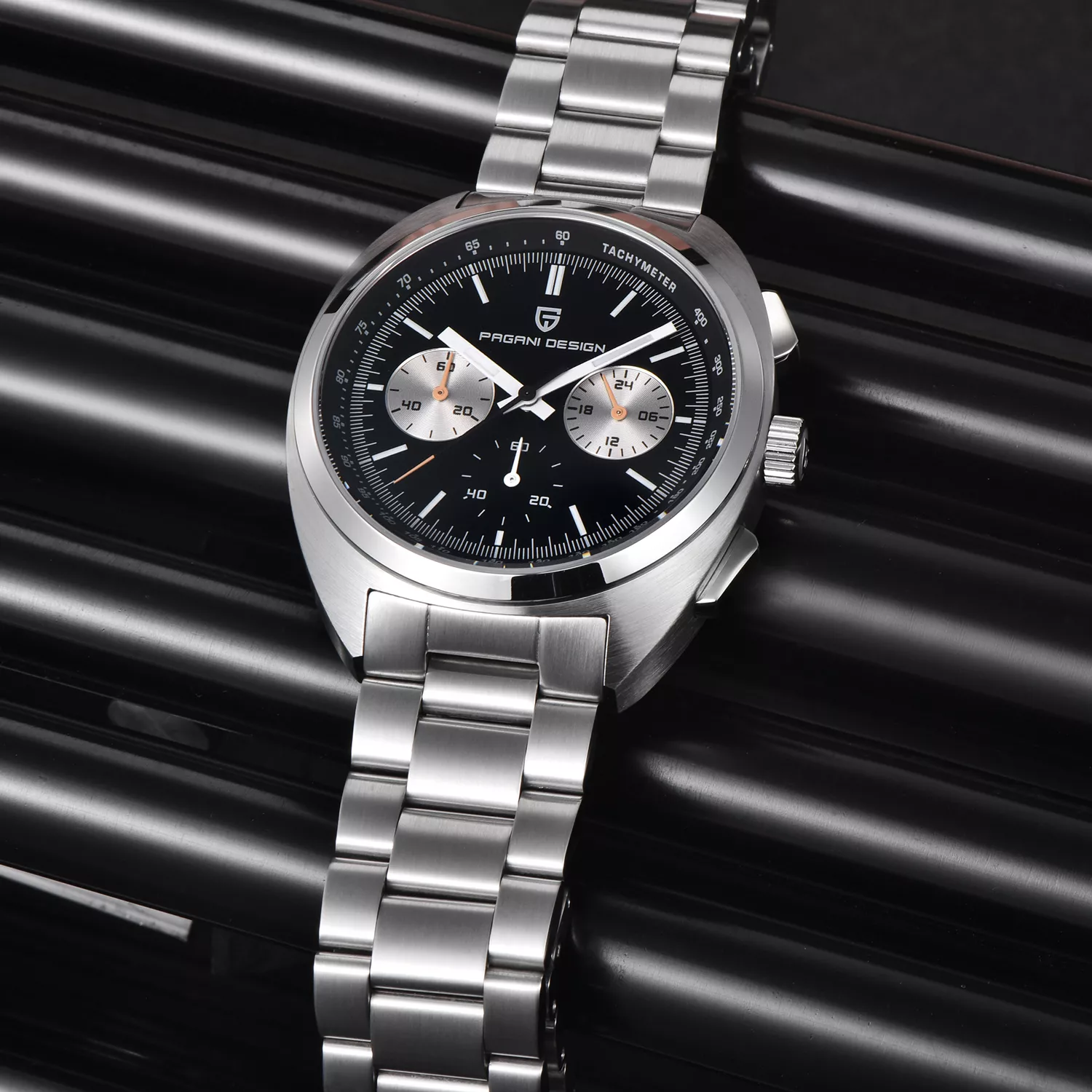 Men’s Luxury Retro Chronograph Watch with Leather Band & AR Sapphire Crystal - Image 4