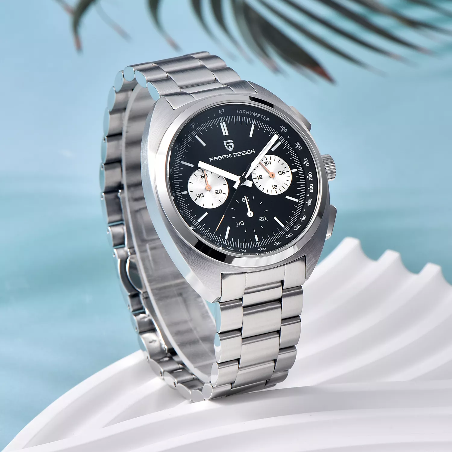 Men’s Luxury Retro Chronograph Watch with Leather Band & AR Sapphire Crystal - Image 5