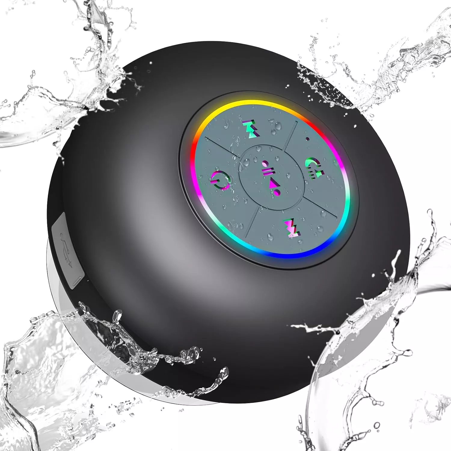 Waterproof Bluetooth Shower Speaker with LED & Strong Suction Cup - Image 2