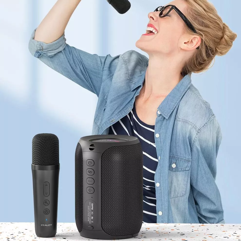 Portable Bluetooth Karaoke Speaker with Wireless Microphones & Stereo Sound - Image 5