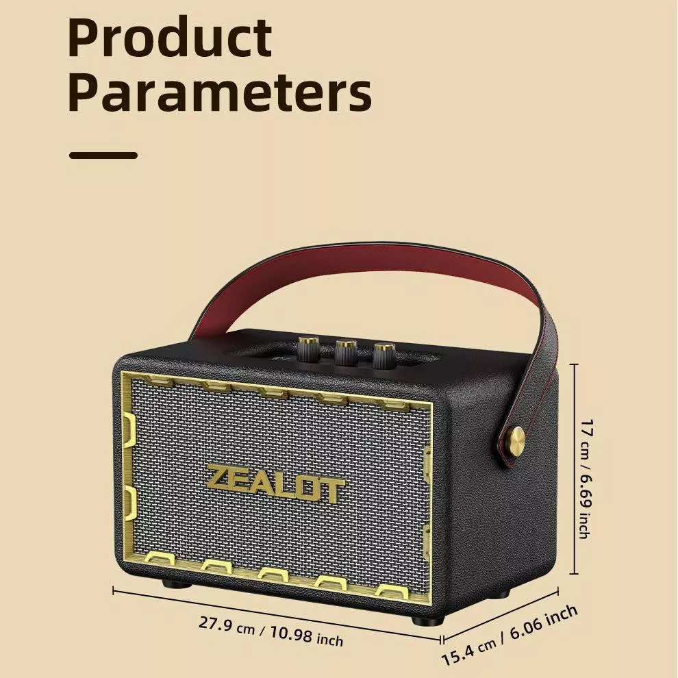 60W Retro Wooden Bluetooth Speaker with TF Card Slot and Loud Bass - Image 7