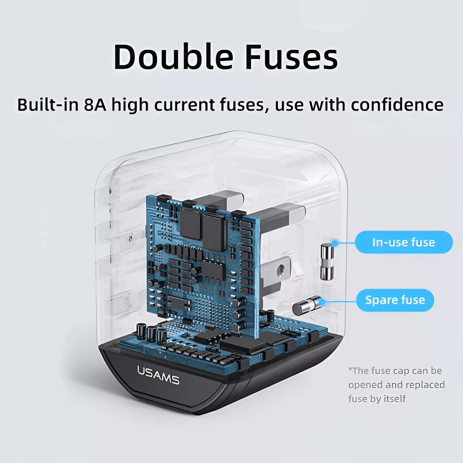 20W Universal Travel Charger with Dual USB & Type-C Ports - Image 6