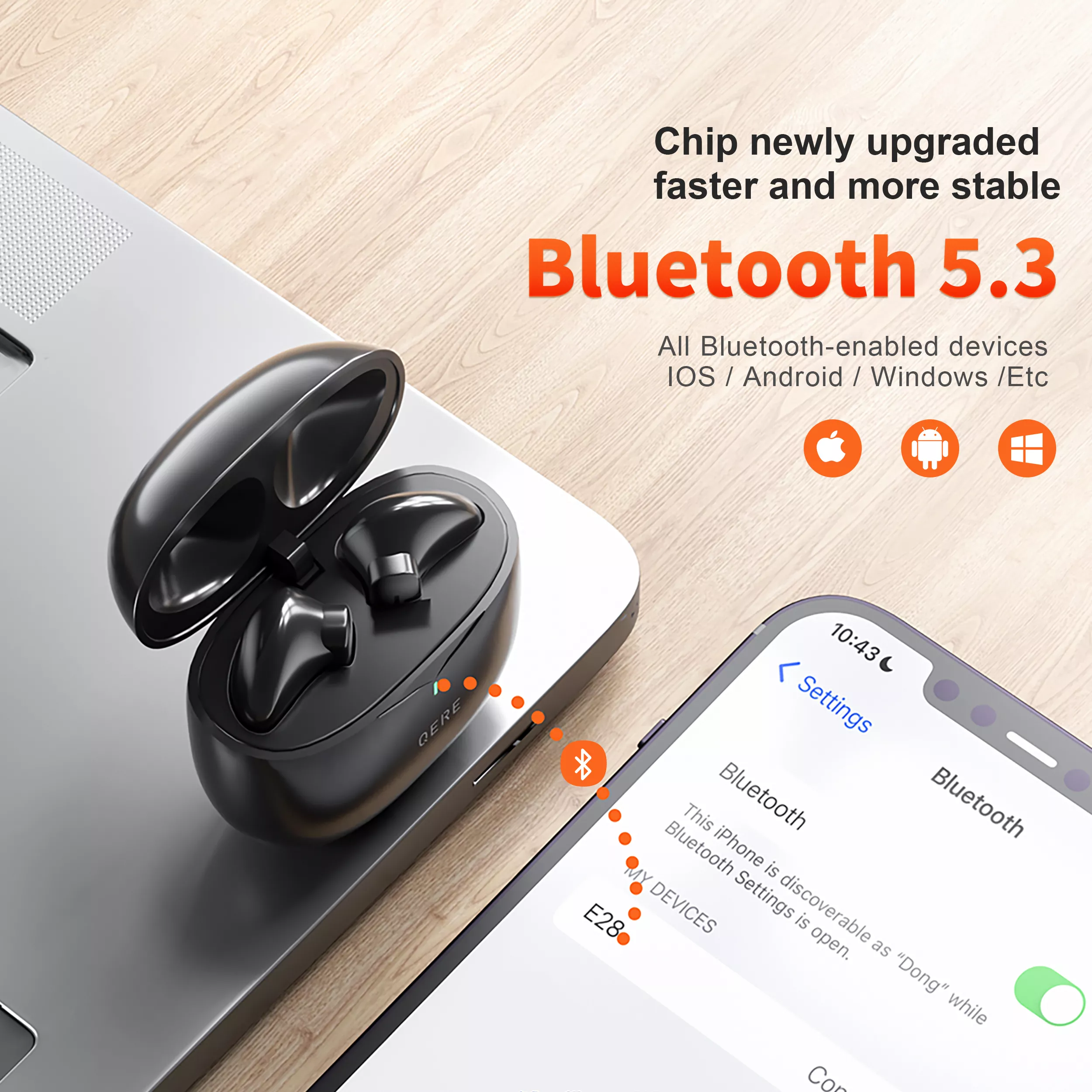 Wireless Bluetooth 5.3 Earphones with HD Microphone and Low Latency for Gaming - Image 4