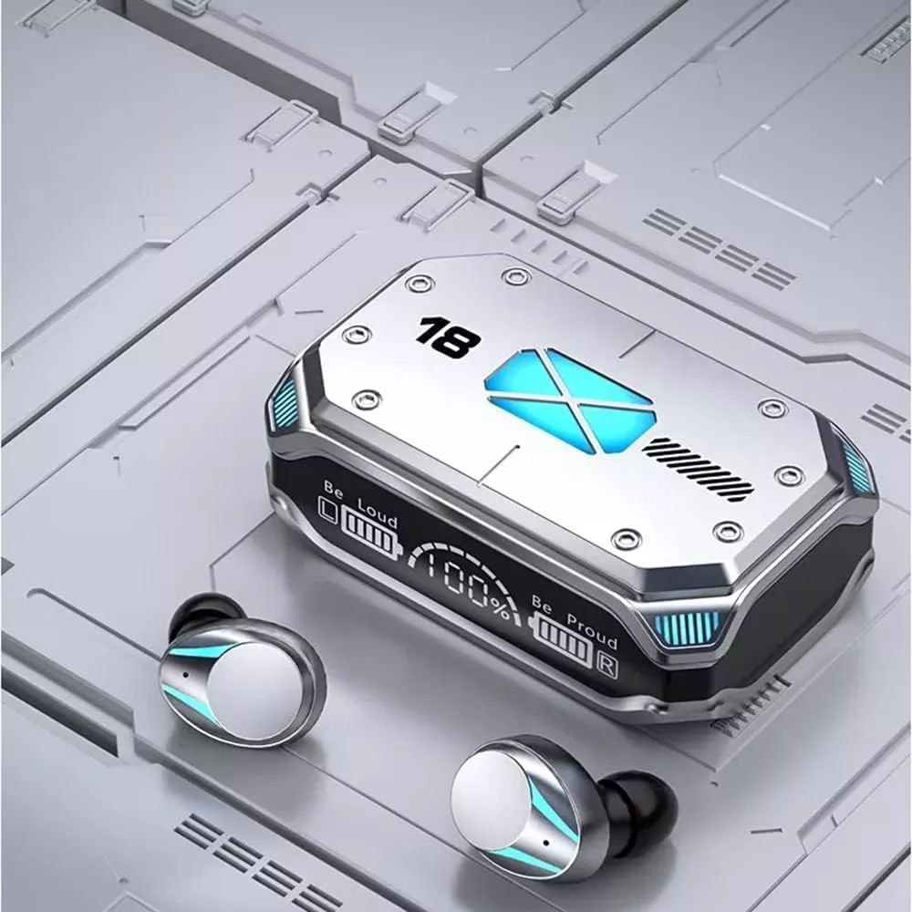 M41 Bluetooth Wireless Earphones with Smart Touch, Digital Display, and Magnetic Suction