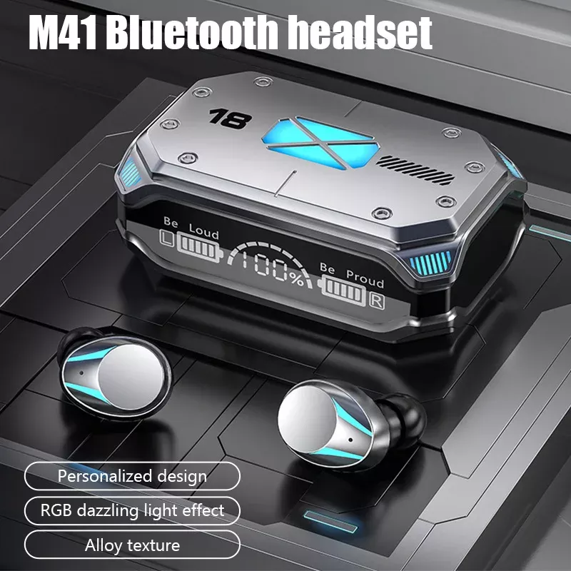 M41 Bluetooth Wireless Earphones with Smart Touch, Digital Display, and Magnetic Suction - Image 2