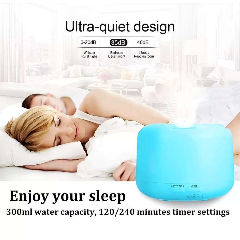 300ml Ultrasonic Aromatherapy Diffuser & Humidifier with 7-Color LED Lights - Image 4