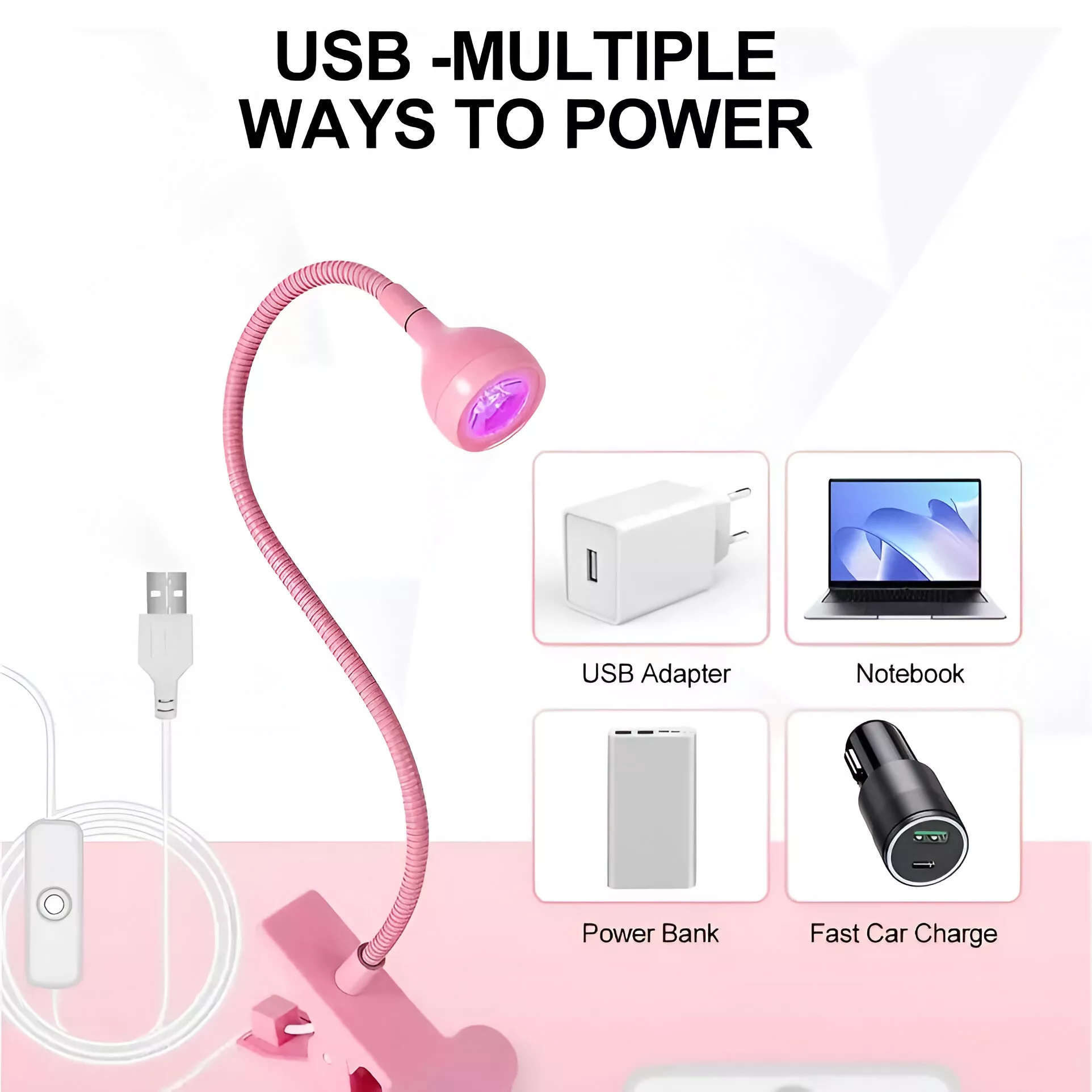 3W LED Nail Lamp Flexible Gooseneck Manicure Dryer for Gel Nails - Image 4