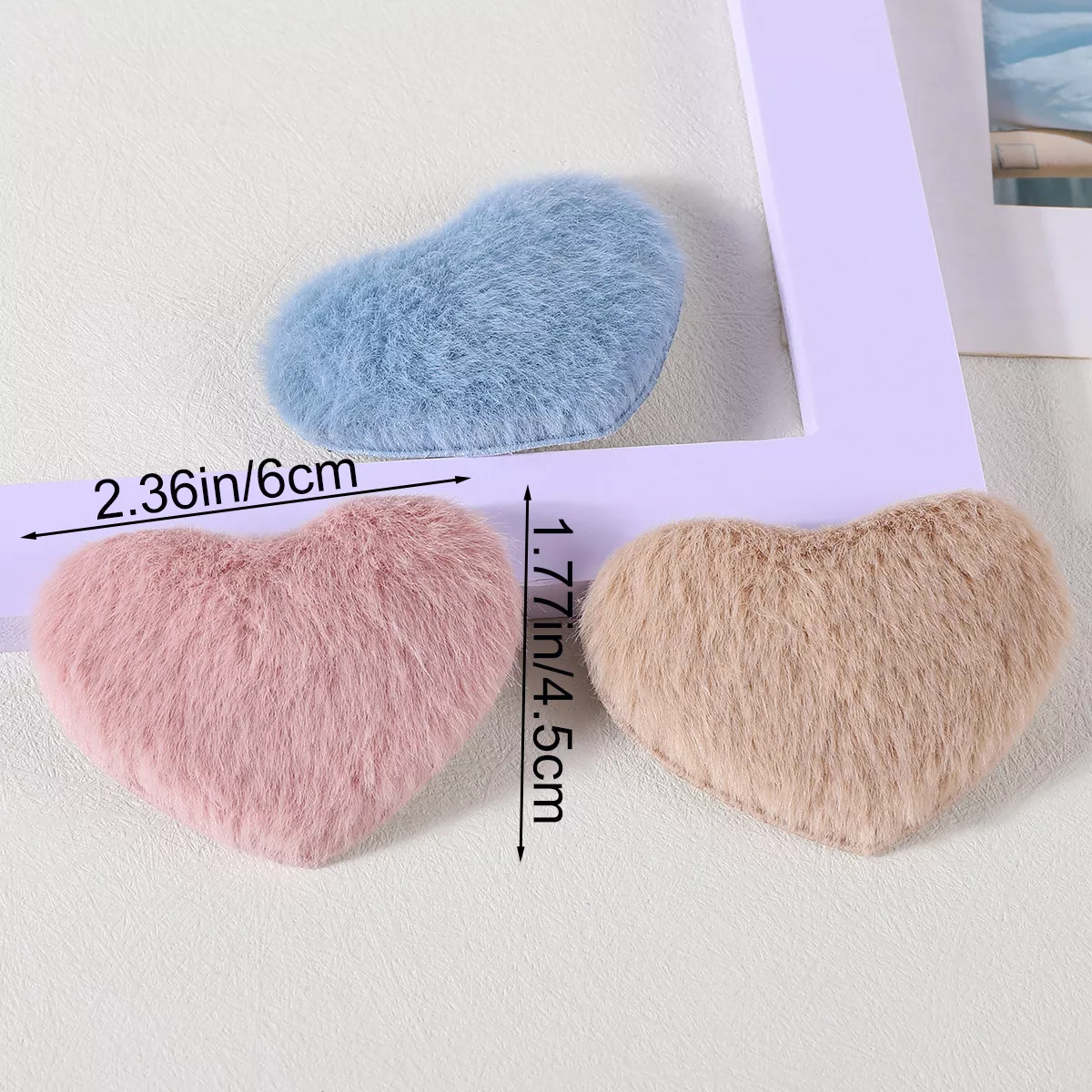 8Pcs Plush Heart-Shaped Hair Clips for Women - Image 6