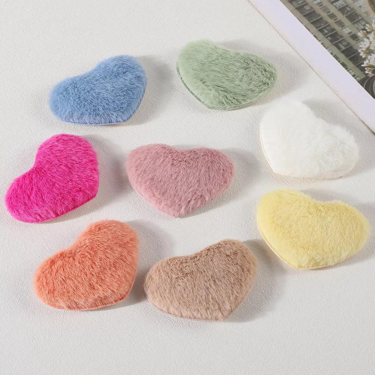 8Pcs Plush Heart-Shaped Hair Clips for Women - Image 4
