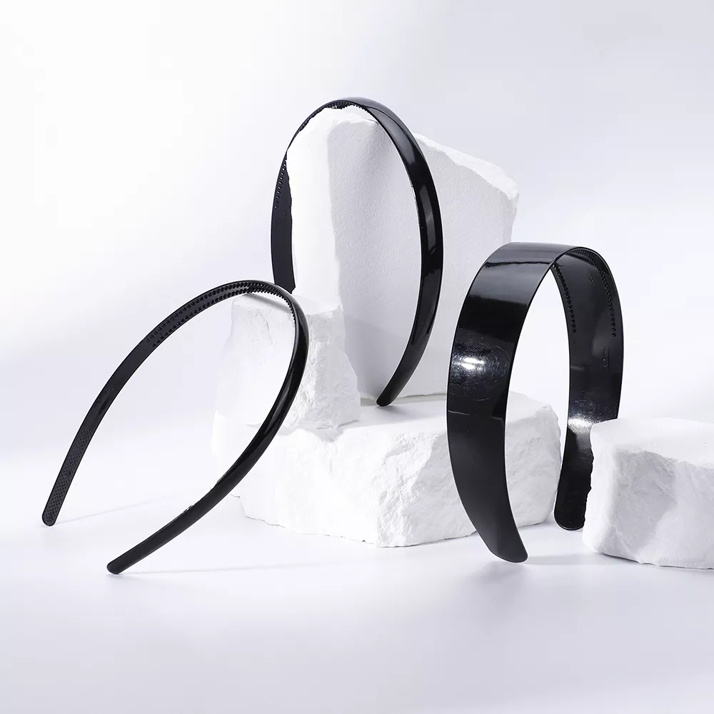 Simple Solid Black Headband for Women & Girls - Image 2