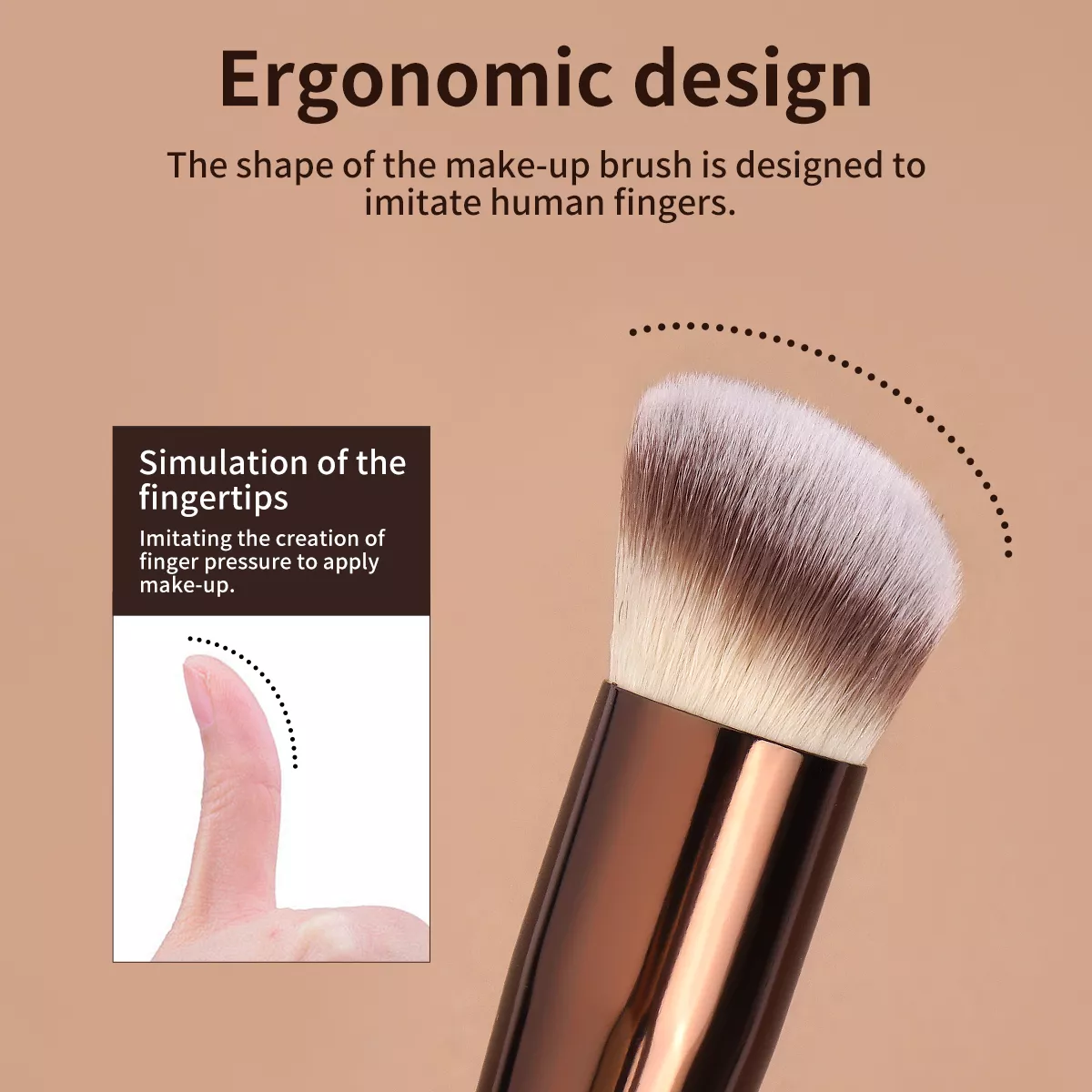 Soft Fiber Angled Makeup Brush for Foundation & Cream Blending - Image 4
