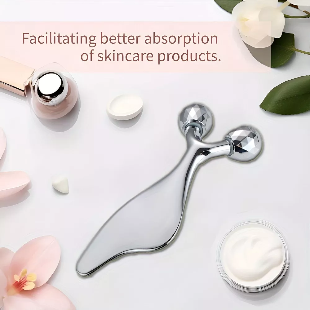 2-in-1 3D Facial Massager & Gua Sha Cold Roller - Image 3