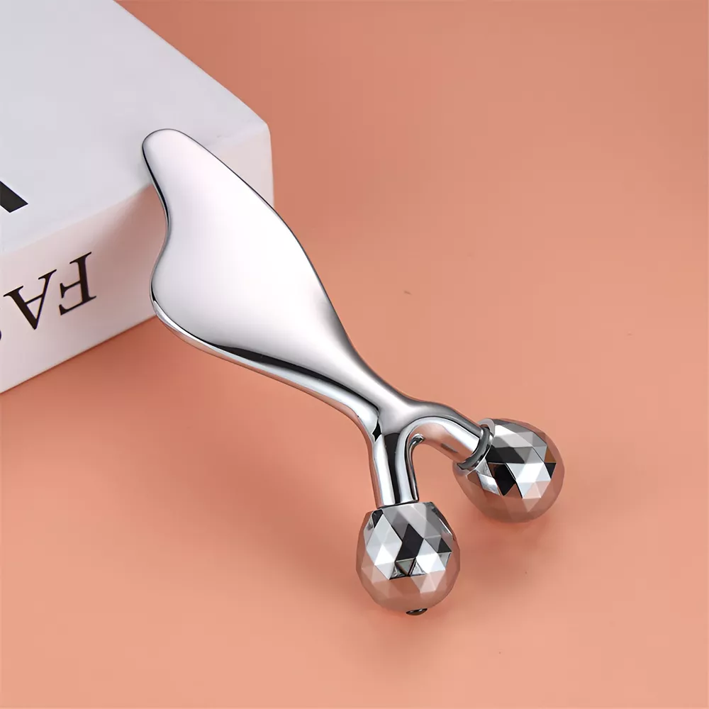 2-in-1 3D Facial Massager & Gua Sha Cold Roller