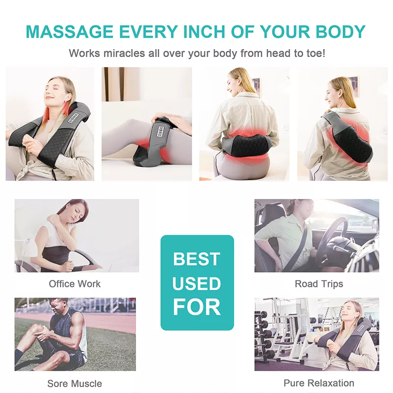 Electric Neck and Back Massager with Kneading Heat - Image 5