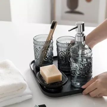 Nordic Glass Bathroom Accessory Set