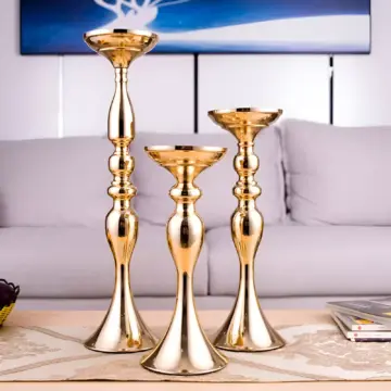 Elegant Metal Candle Holders & Flower Vase Centerpieces for Weddings & Home Decor
