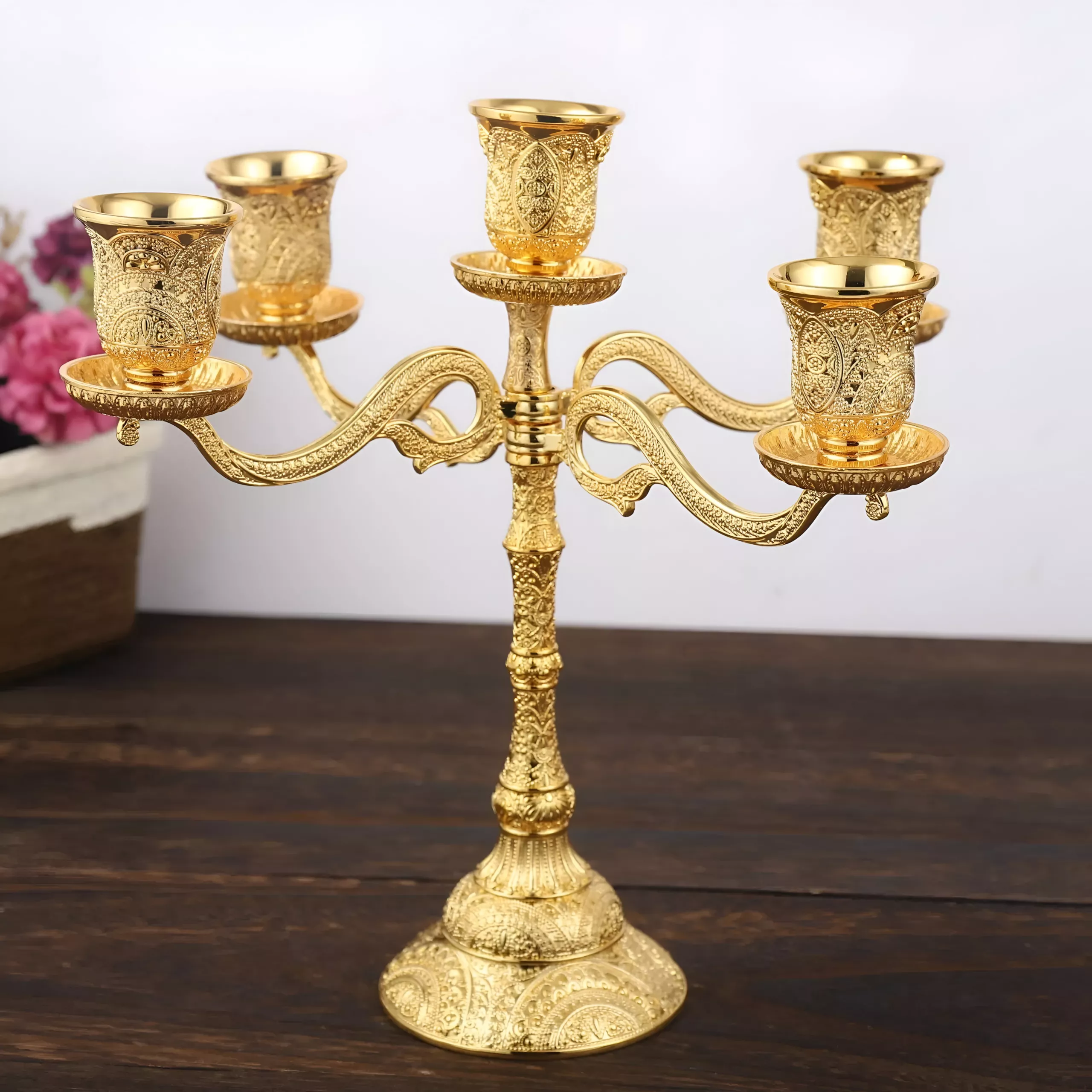 Elegant Metal Hollow Design Candle Holders - Image 2