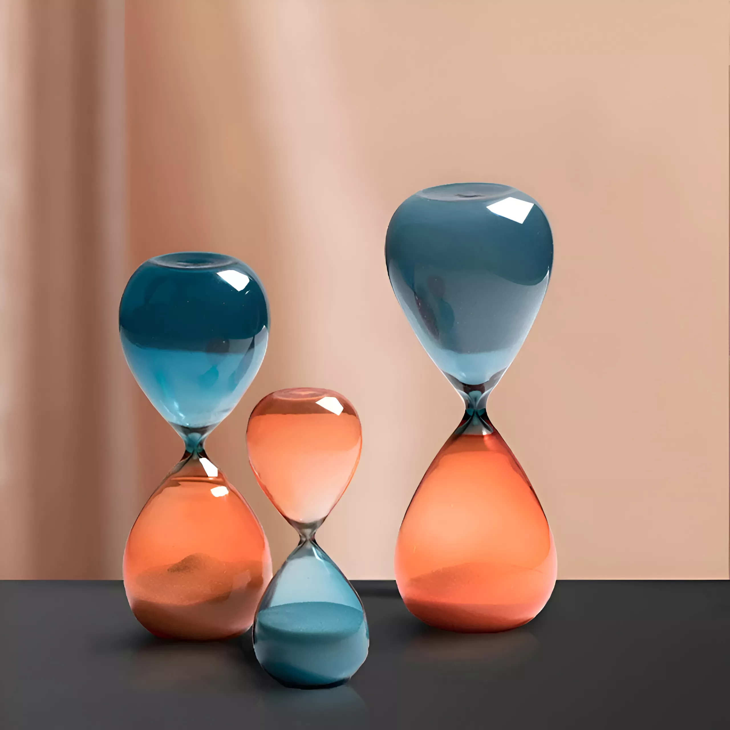 Modern Minimalist Glass Hourglass Timer with Yellow Sand - Image 3