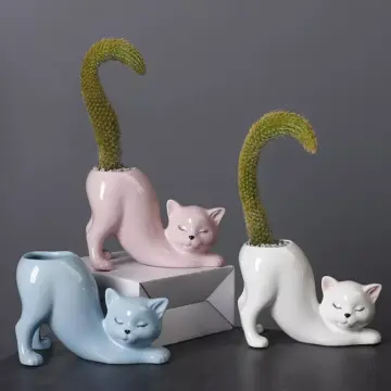 Cartoon Cat Tail Flower Pot Vase