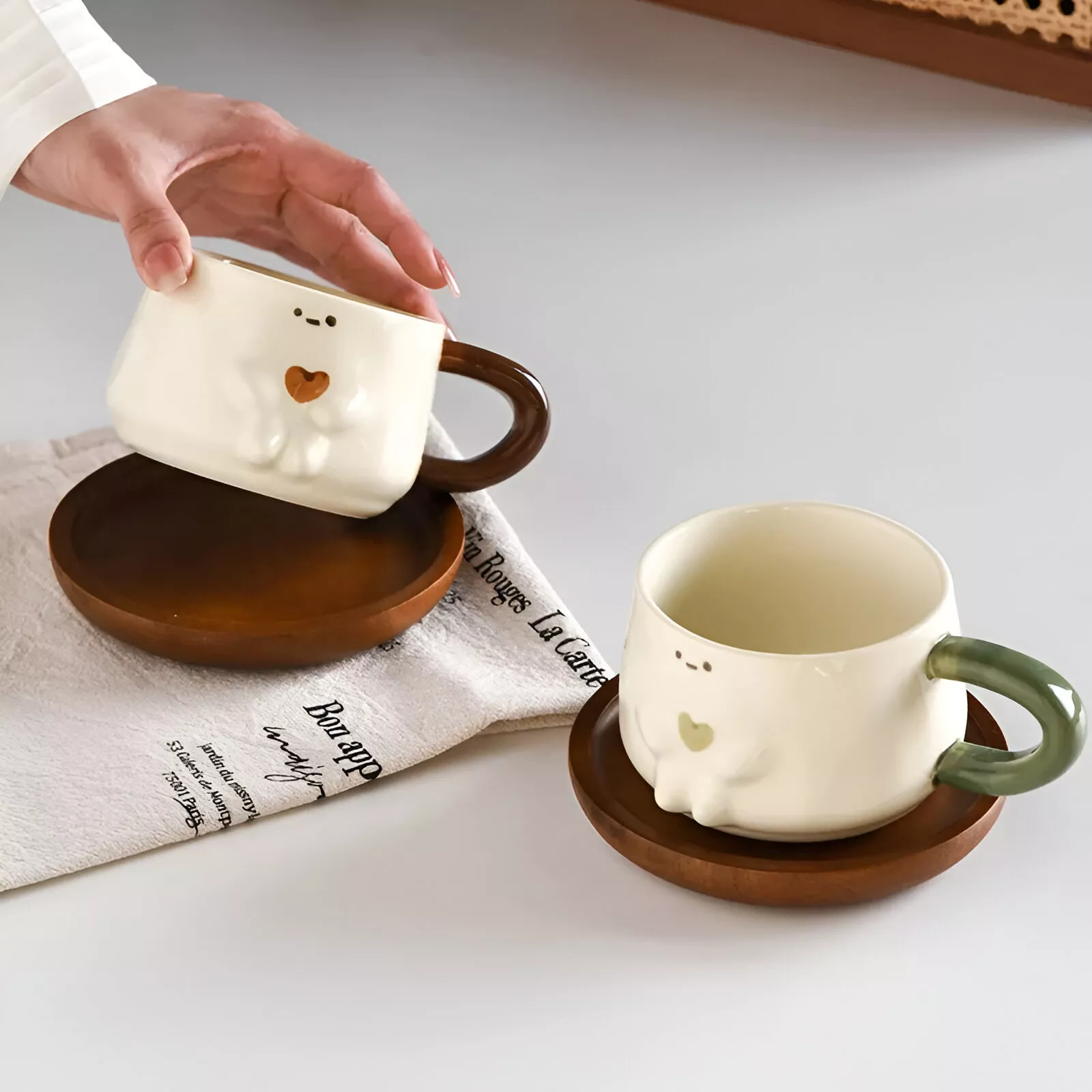 European Ceramic Butterfly Mug with Camellia Flower - Image 3