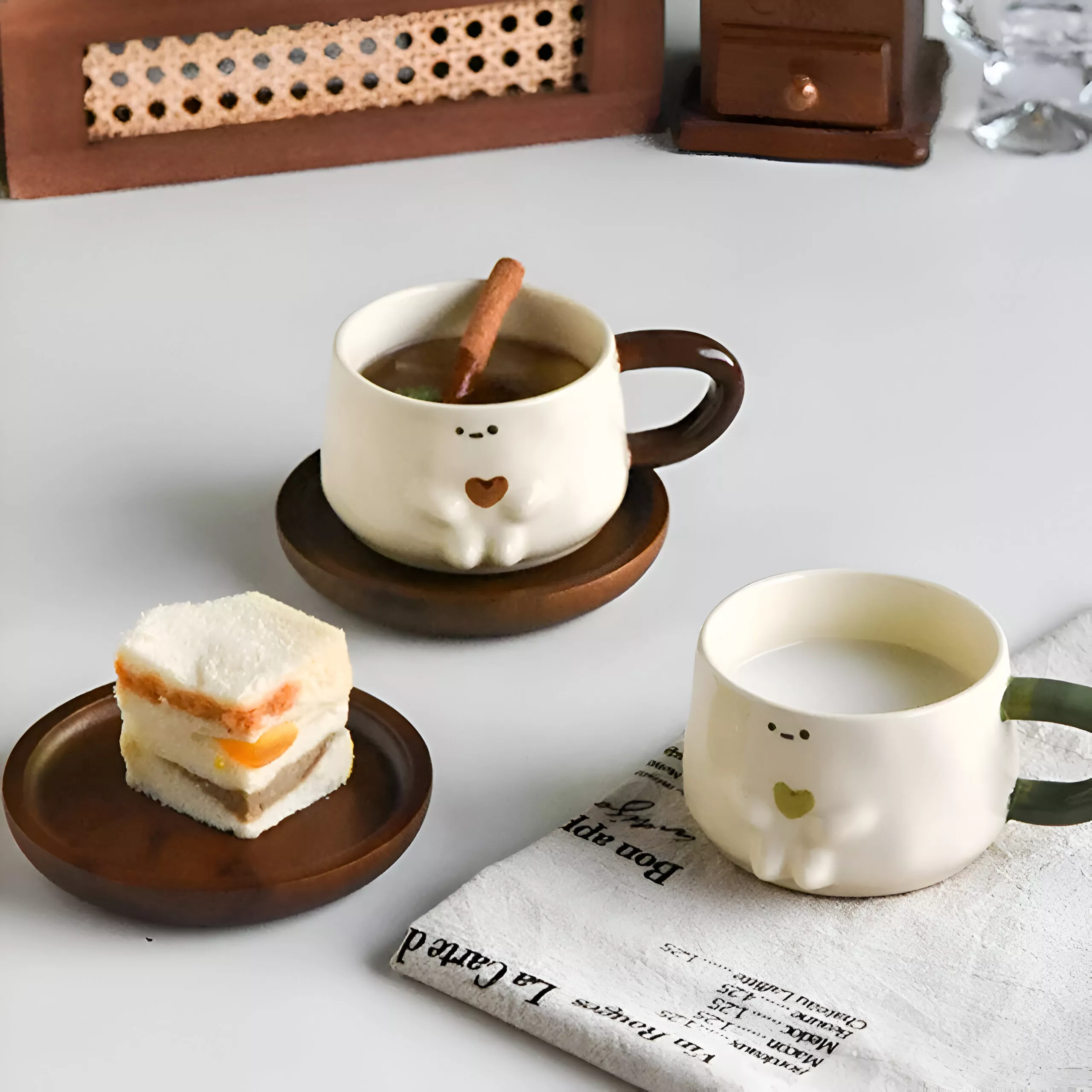 European Ceramic Butterfly Mug with Camellia Flower - Image 4