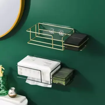 Elegant Wall-Mounted Paper Roll Holder - Multifunctional Bathroom Organizer