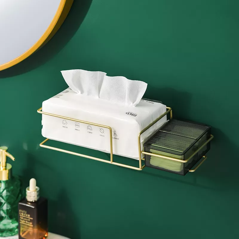 Elegant Wall-Mounted Paper Roll Holder - Multifunctional Bathroom Organizer - Image 3