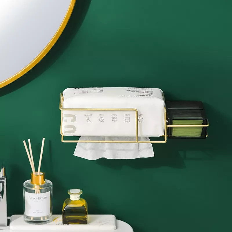 Elegant Wall-Mounted Paper Roll Holder - Multifunctional Bathroom Organizer - Image 4