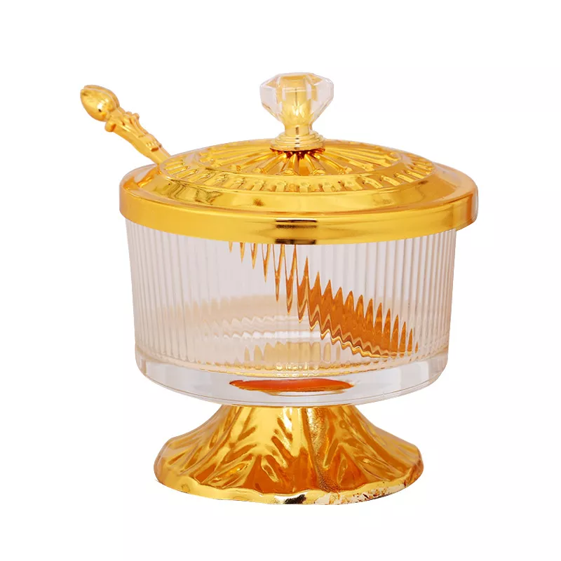 Elegant Golden Glass Seasoning Jar with Lid - Kitchen Storage Solution - Image 6