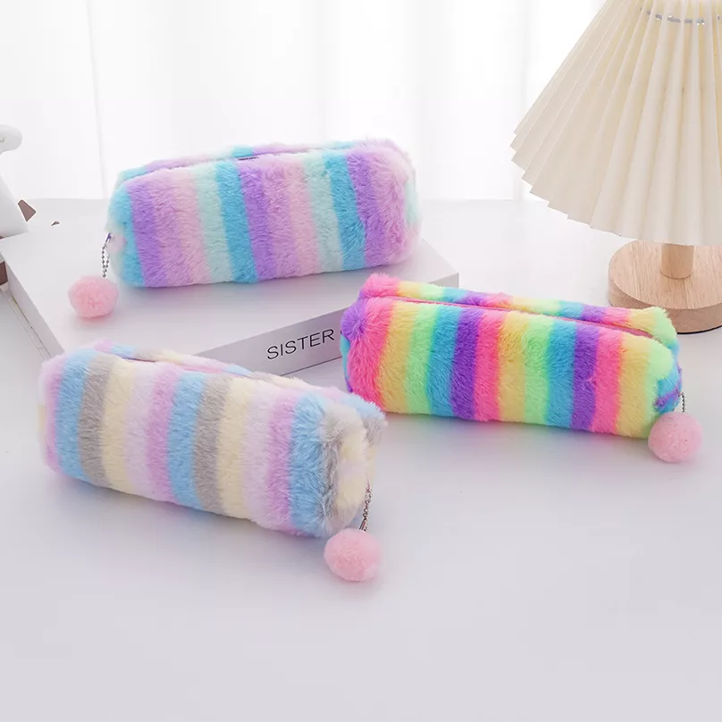 Rainbow Plush Pencil Case - Image 3
