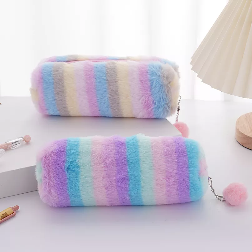 Rainbow Plush Pencil Case - Image 4